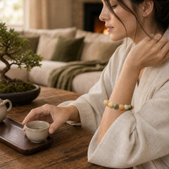 Multilayered Bodhi Seed Cute Cat Paw Calm Harmony Bracelet featuring Bodhi Seed
