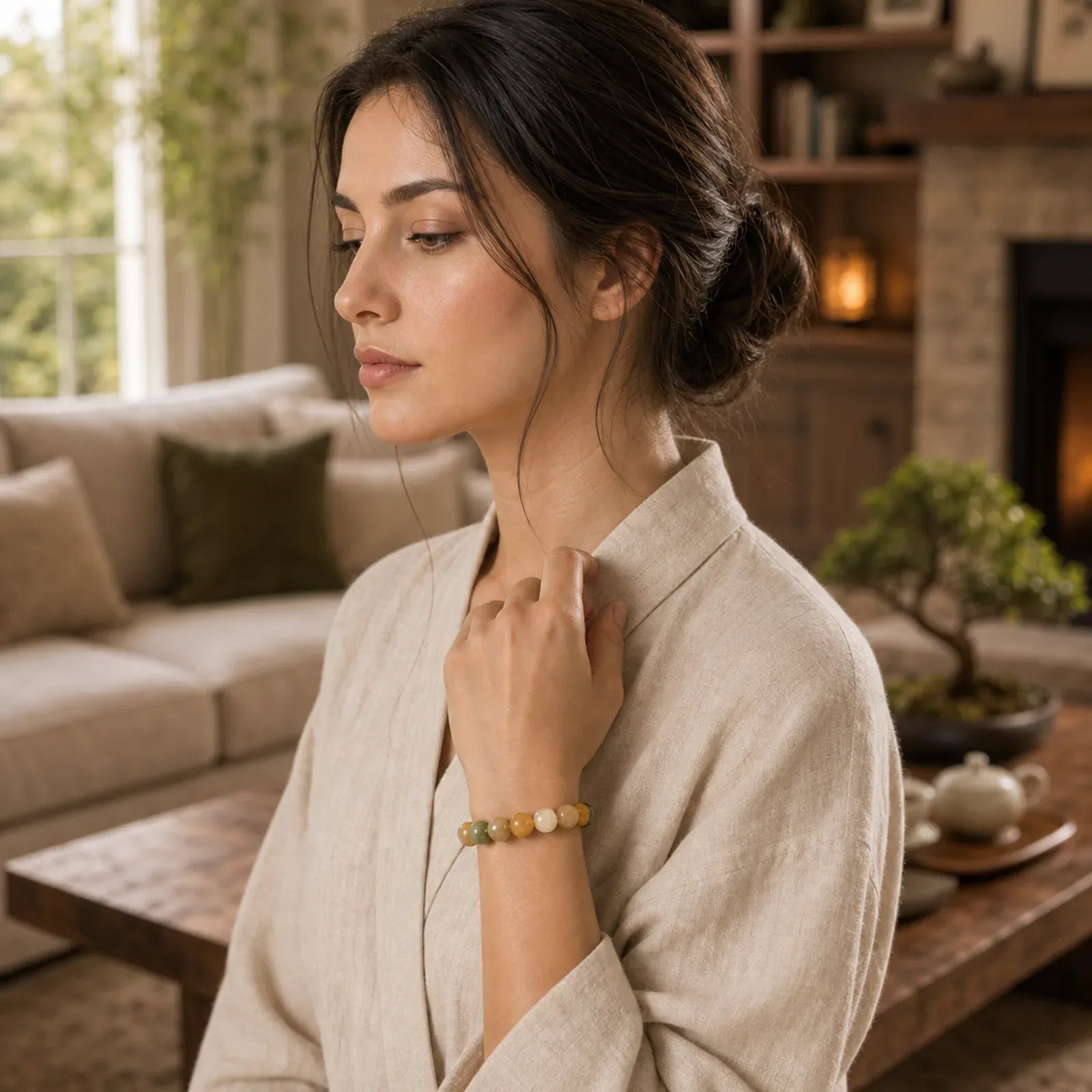 Multilayered Bodhi Seed Cute Cat Paw Calm Harmony Bracelet featuring Bodhi Seed