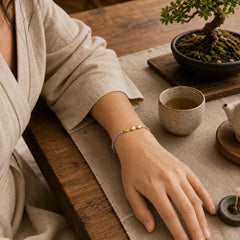Multiple Colors String Golden Copper Beads Balance Bracelet featuring Copper