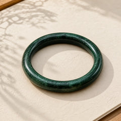 Nanyang Black-Green Jade Protection Cuff Bangle Bracelet featuring Nanyang Black-Green Jade, Green Jade, Jade