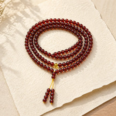 Natural 108 Mala Beads Amber Clear Anxiety Bracelet featuring Amber
