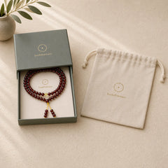 Natural 108 Mala Beads Amber Clear Anxiety Bracelet featuring Amber