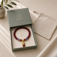 Natural 3mm Garnet Beads PiXiu Flower Purification Multilayer Bracelet featuring Garnet, Pixiu, Copper