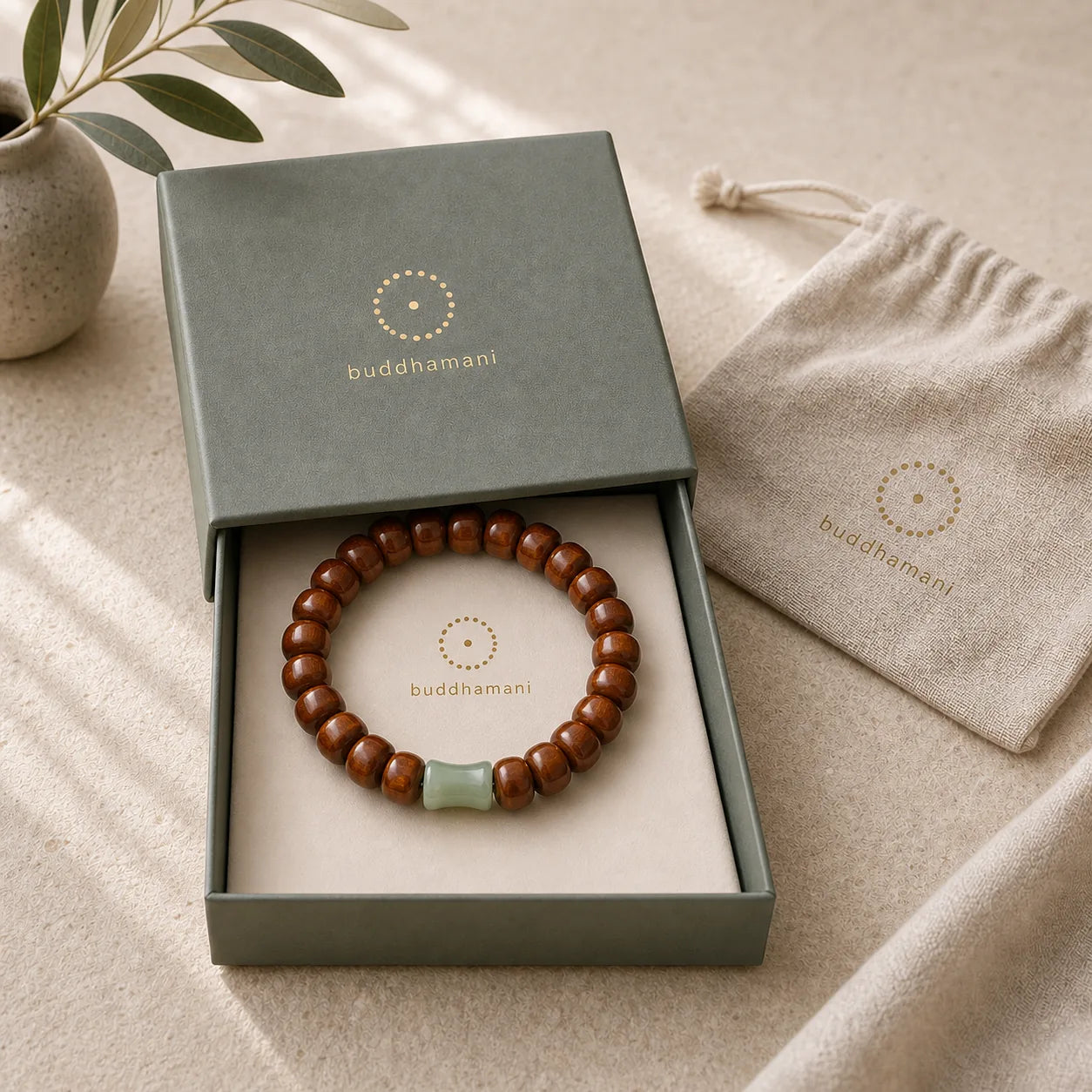 Natural Abelia Biflora Wood Hetian Jade Bamboo Bead Warding Off Evil Spirits Bracelet featuring Abelia Biflora Wood, Jade, Bamboo