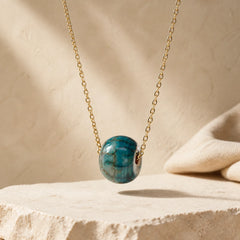 Natural Agate Peace Buckle Generosity Pendant Copper 925 Sterling Silver Chain Necklace featuring Peace Buckle, Copper, Silver