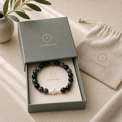 Natural Agate Stone Shark Wisdom Bracelet featuring Gray Agate, Crackle Agate, Green Agate