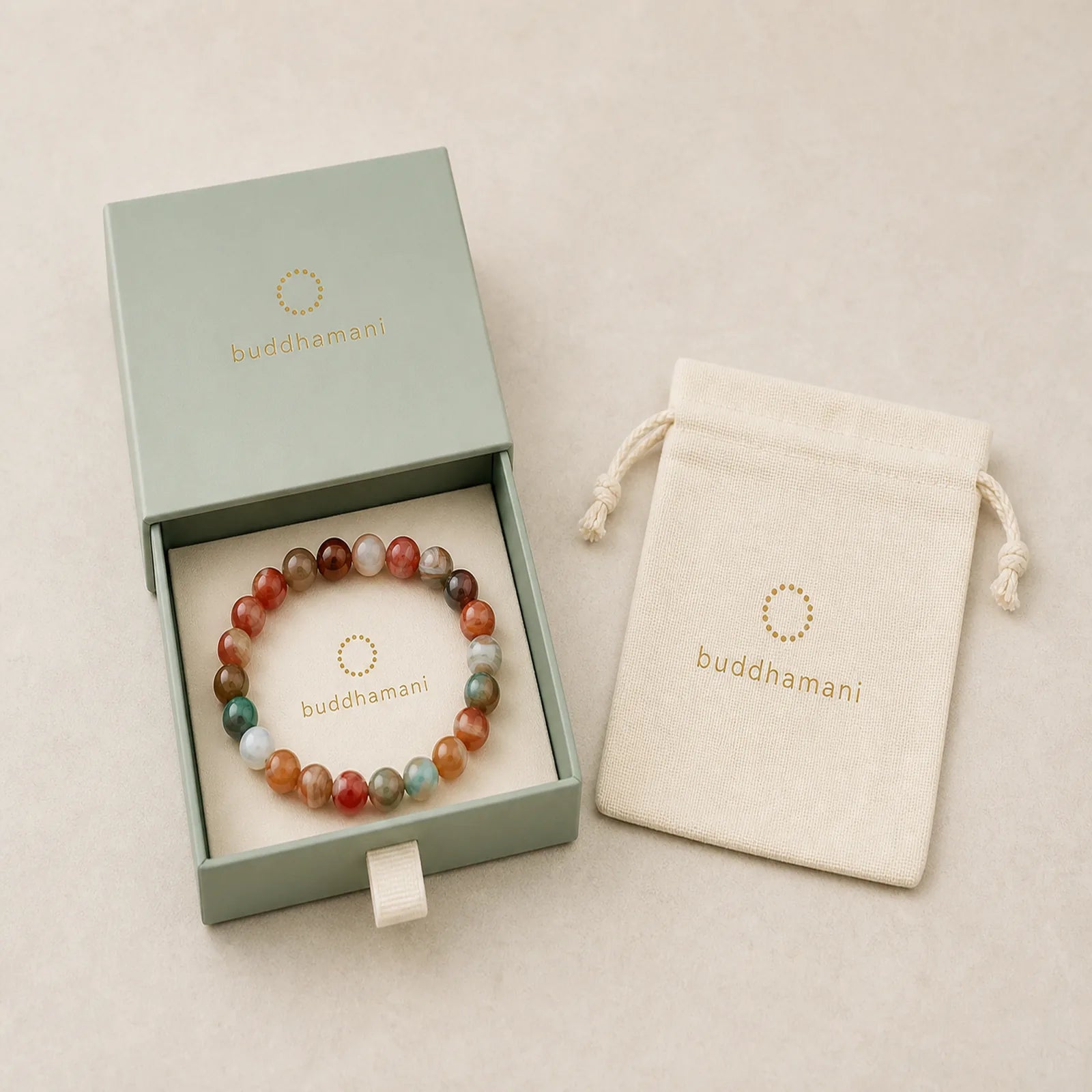 Natural Alashan Agate Confidence Bracelet featuring Alashan Agate, Jade