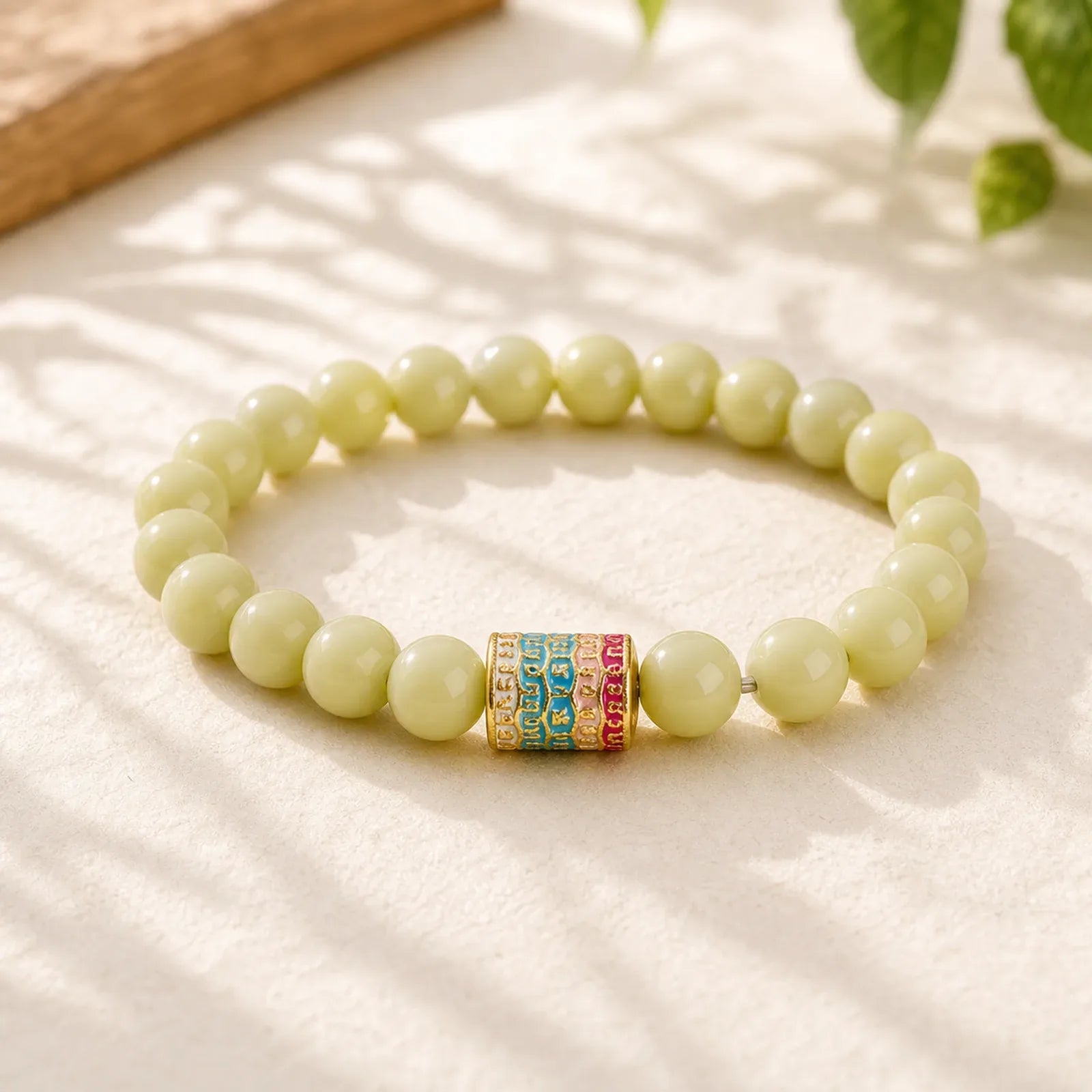 Natural Alashan Agate Encourage Bracelet featuring Alashan Agate, Jade