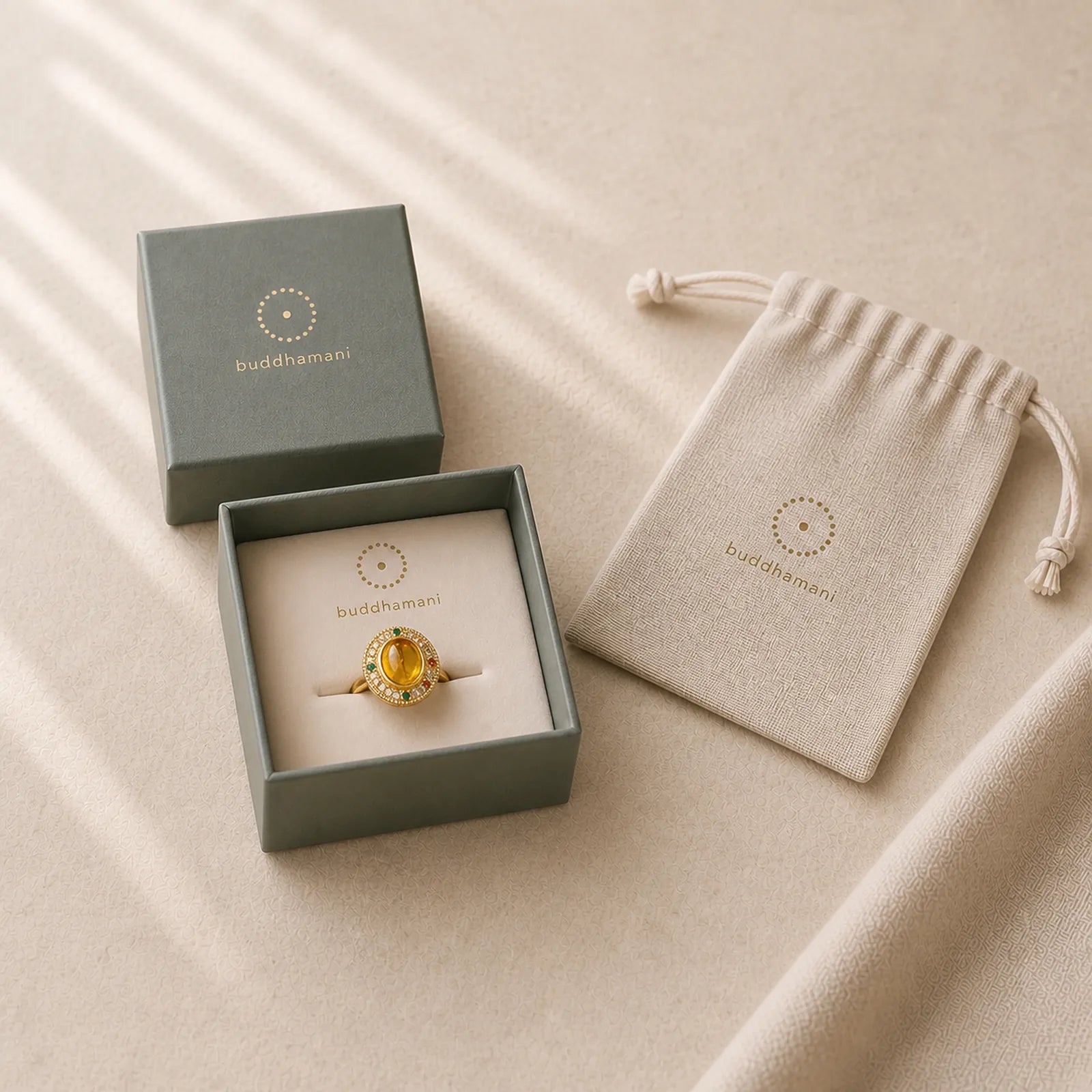 Natural Amber Flower Square Support Full Diamond Confidence Ring featuring Amber, Copper