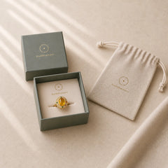 Natural Amber Flower Square Support Full Diamond Confidence Ring featuring Amber, Copper
