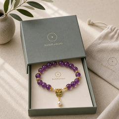 Natural Amethyst Amber Green Butterfly Healing Bracelet featuring Amethyst, Amber, Butterfly