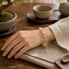 Natural Amethyst Crystal Star Charm Positive Transformation Bracelet featuring Amethyst, Copper