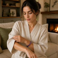 Natural Amethyst Inner Peace Meditation Bracelet featuring Amethyst