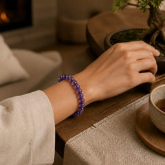 Natural Amethyst Inner Peace Meditation Bracelet featuring Amethyst