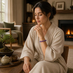 Natural Amethyst Inner Peace Meditation Bracelet featuring Amethyst