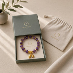 Natural Amethyst Lotus Healing Spiritual Bracelet featuring Amethyst, Lotus, Lotus Symbol