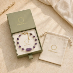Natural Amethyst Pixiu Crystal Balance Bracelet featuring Amethyst, Pixiu, Copper