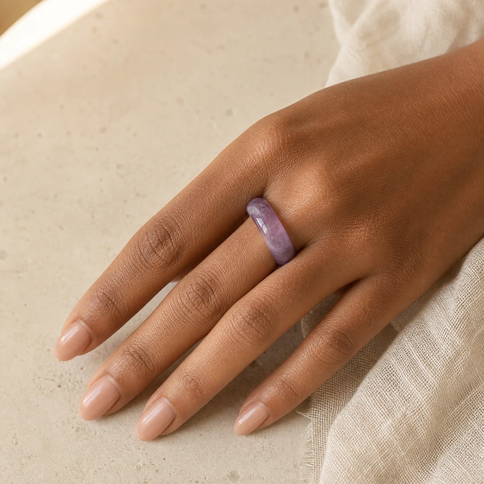 Natural Amethyst Spiritual Awareness Ring featuring Amethyst