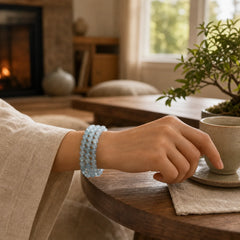 Natural Aquamarine Peace Healing Bracelet featuring Aquamarine