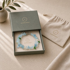 Natural Aquamarine Peridot Strawberry Quartz Various Crystals Serenity Bracelet featuring Aquamarine, Peridot, Strawberry Quartz