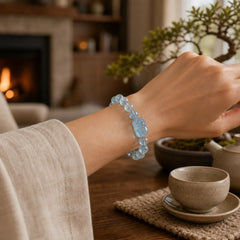 Natural Aquamarine Pixiu Serenity Healing Bracelet featuring Aquamarine, Pixiu