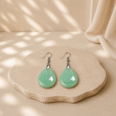 Natural Aventurine Dangle Healing Drop Earrings featuring Green Aventurine, Pink Crystal, Tiger Eye