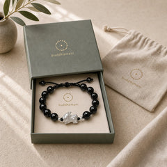 Natural Black Obsidian Cat's Eye Pink Crystal PiXiu Strength Bracelet featuring Black Obsidian, Cat's Eye / Chrysoberyl, Pink Crystal