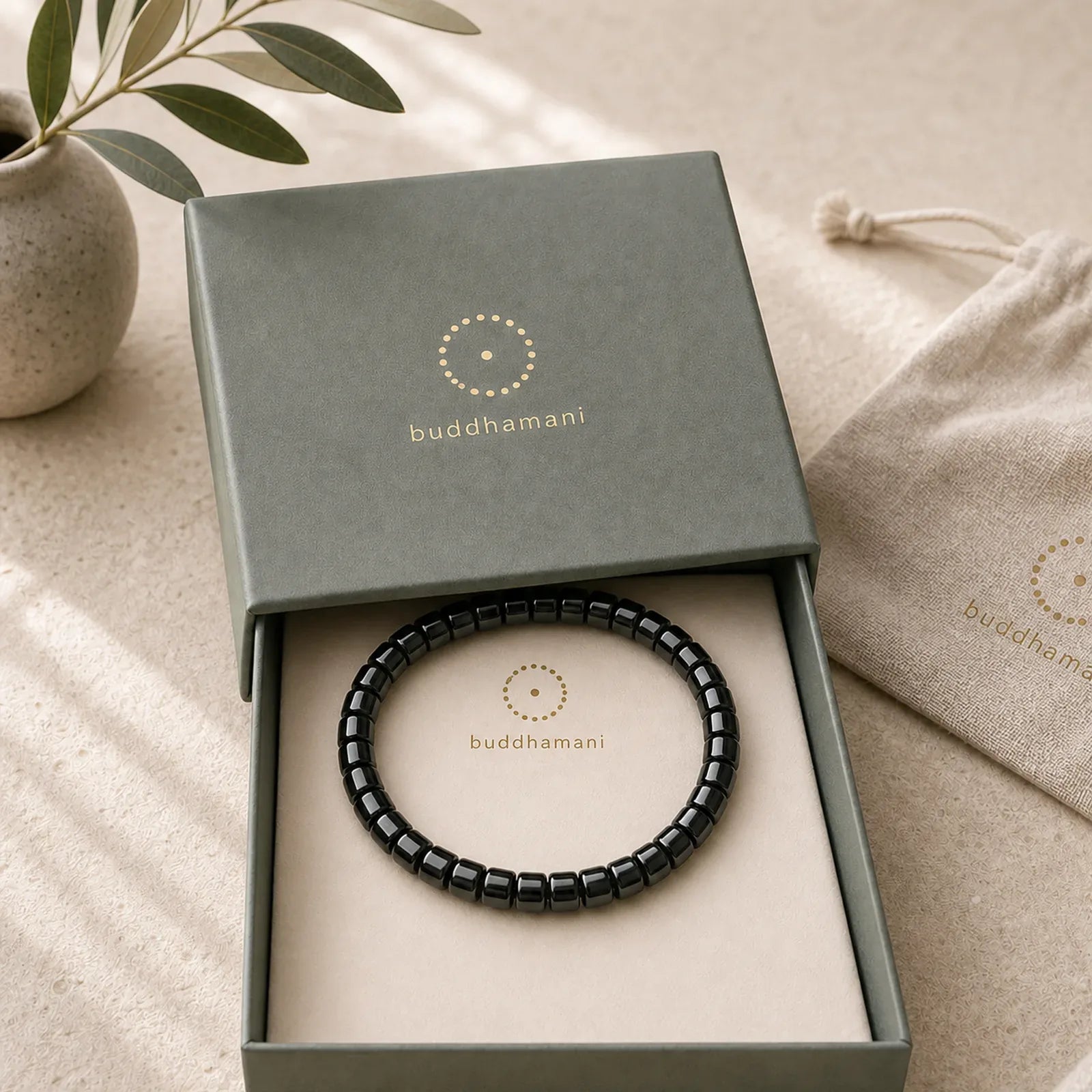 Natural Black Obsidian Faceted Straight Cut Beaded Strength Bracelet featuring Black Obsidian