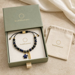 Natural Black Obsidian Hematite Blue Sandstone Strength Bracelet featuring Black Obsidian, Hematite, Blue Sandstone