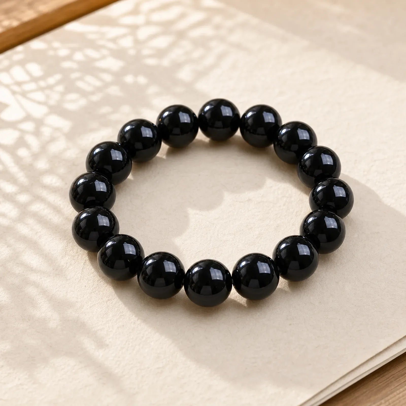 Natural Black Onyx Fortune Bracelet featuring Black Onyx