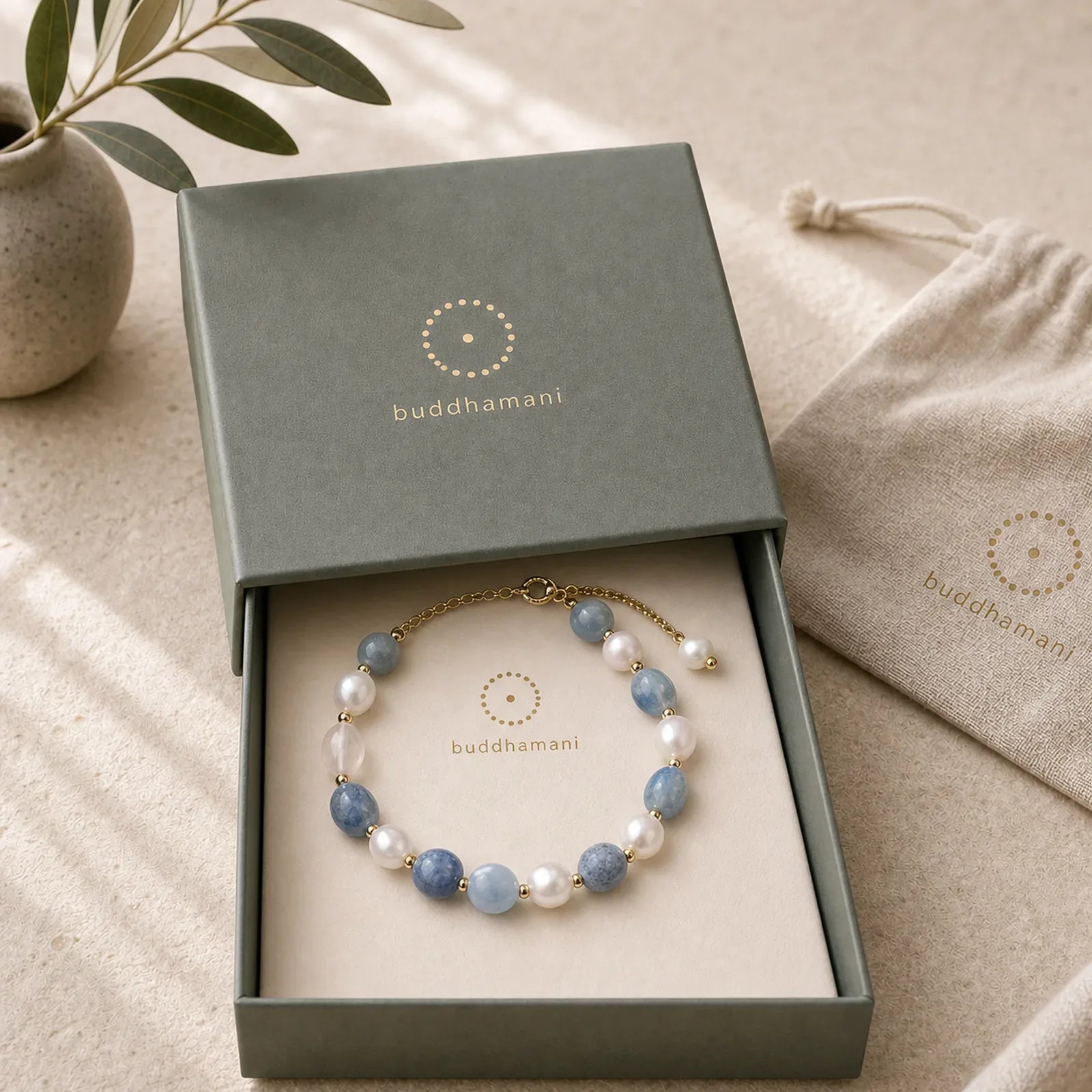Natural Blue Aventurine Crystal Pearl Bead Healing Bracelet (Extra 35% Off | USE CODE: FS35) featuring Blue Aventurine, Pearl, Amethyst