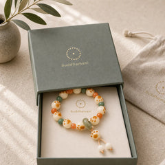 Natural Bodhi Seed Cat Paw Design Wealth Bracelet featuring Bodhi Seed