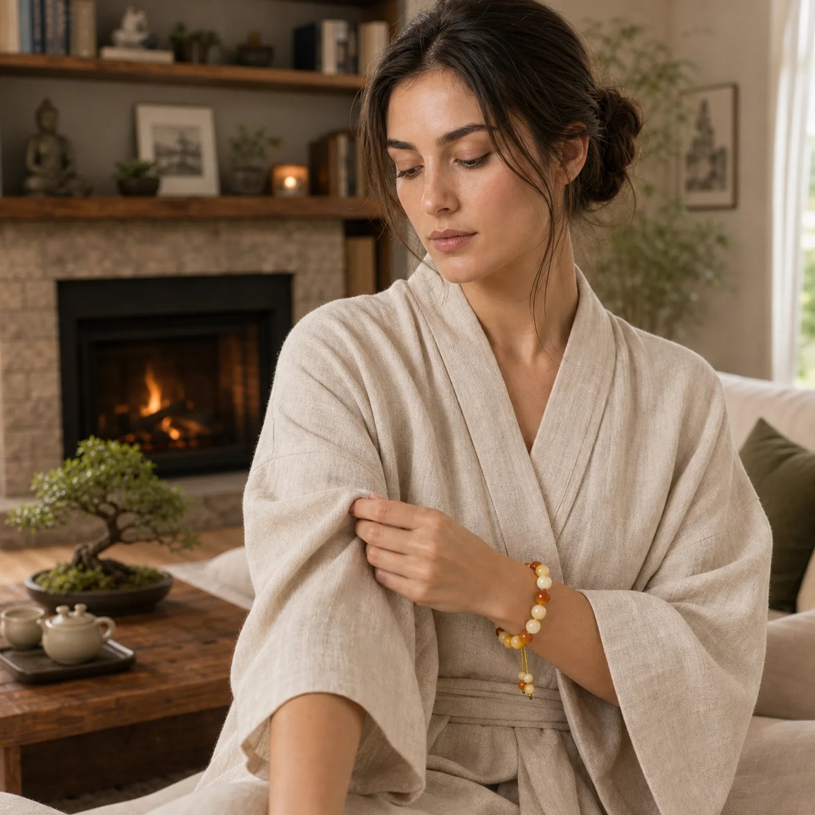 Natural Bodhi Seed Lovely Paw Claw Peace Wisdom Bracelet featuring Bodhi Seed
