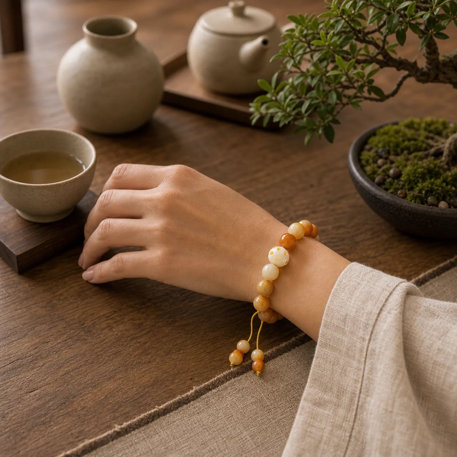 Natural Bodhi Seed Lovely Paw Claw Peace Wisdom Bracelet featuring Bodhi Seed
