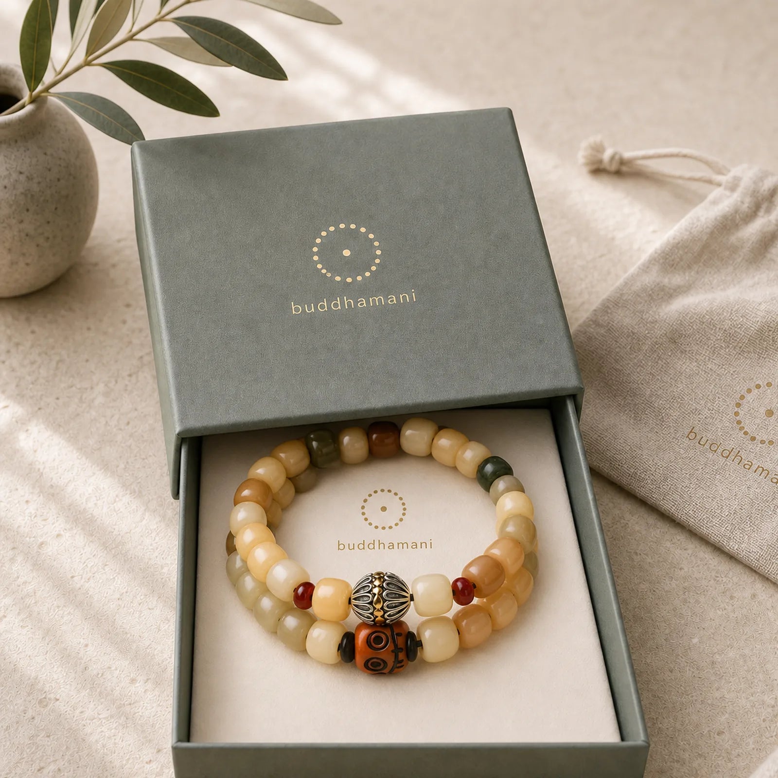 Natural Bodhi Seed The Lord of the Corpse Forest Om Mani Padme Hum Wisdom Bracelet featuring Bodhi Seed, The Lord of the Corpse Forest, Om Mani Padme Hum