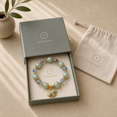 Natural Candy Agate White Crystal Year Of The Horse Strength Bracelet featuring Candy Agate, Clear Quartz / White Crystal, Horse