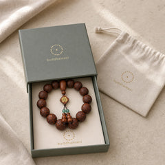 Natural Carving Dragon And Phoenix Fu Character Gourd Rosewood Beads Warmth Bracelet featuring Dragon, Phoenix, Fu Character