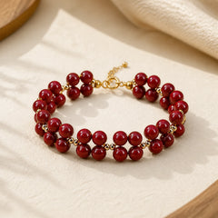 Natural Cinnabar Beaded Blessing Bracelet featuring Cinnabar