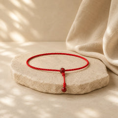 Natural Cinnabar Calm Blessing Red String Belly Chain featuring Cinnabar, Red String