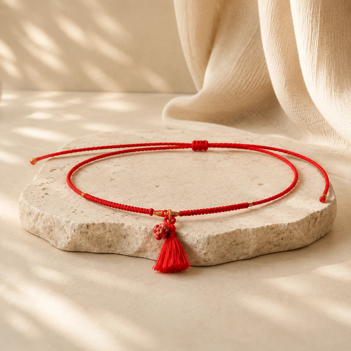 Natural Cinnabar Dragon Blessing Red String Belly Chain featuring Cinnabar, Dragon, Red String