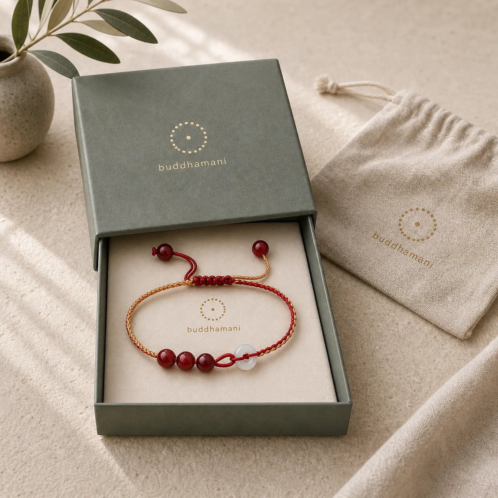 Natural Cinnabar Jade Peace Buckle Blessing Bracelet featuring Cinnabar, Jade, Peace Buckle