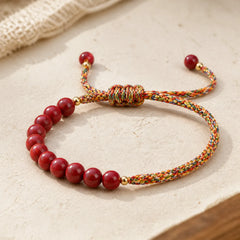 Natural Cinnabar King Kong Knot Blessing String Bracelet (Extra 35% Off | USE CODE: FS35) featuring Cinnabar, Red String