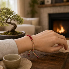 Natural Cinnabar King Kong Knot Blessing String Bracelet (Extra 35% Off | USE CODE: FS35) featuring Cinnabar, Red String