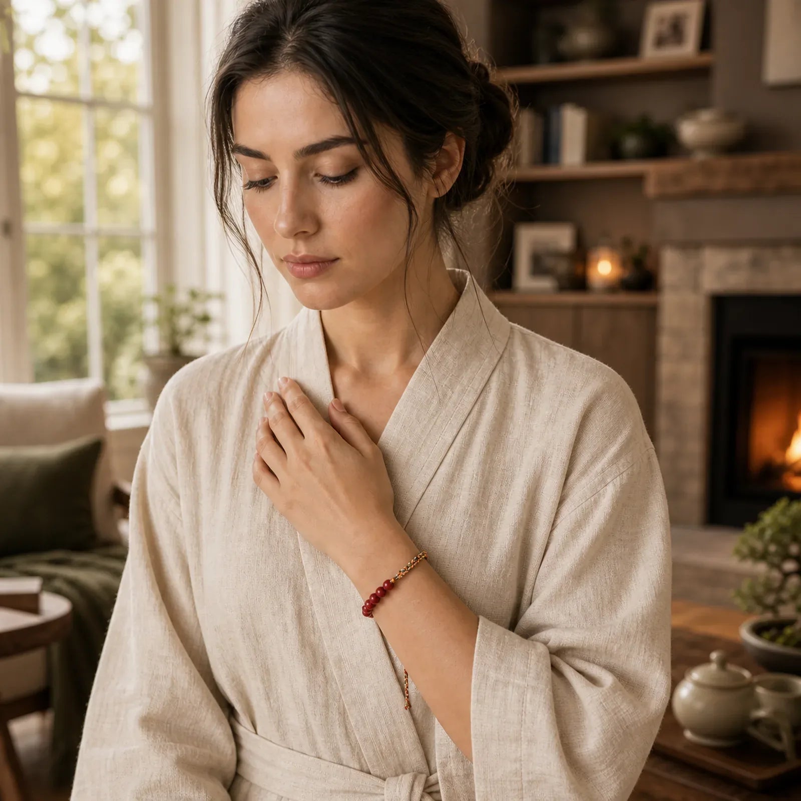 Natural Cinnabar King Kong Knot Blessing String Bracelet (Extra 35% Off | USE CODE: FS35) featuring Cinnabar, Red String