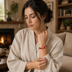 Natural Cinnabar Lucky Koi Fish Hetian Jade Bead Blessing Bracelet featuring Cinnabar, Koi Fish, Jade