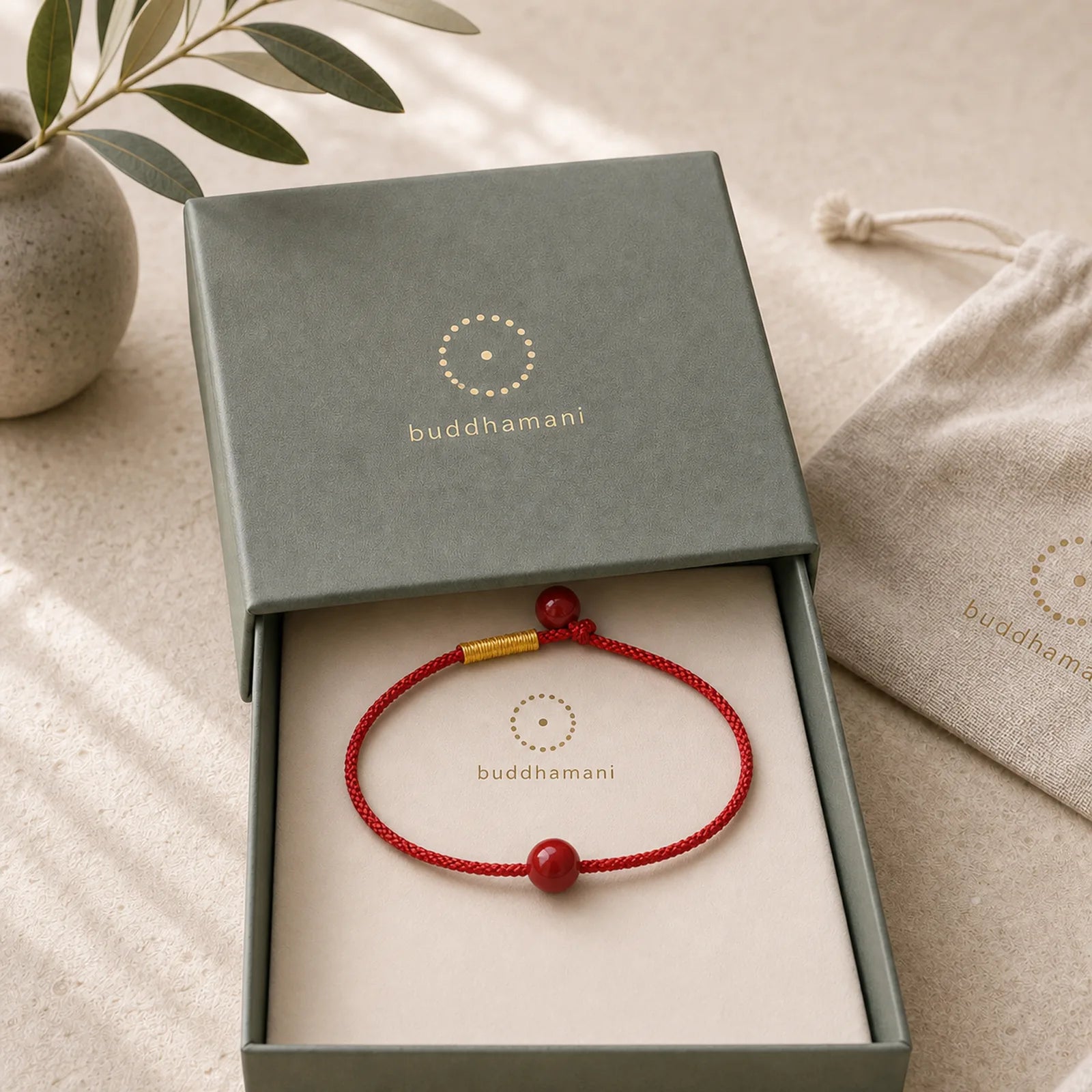 Natural Cinnabar Red Agate Blessing Red String Bracelet featuring Cinnabar, Red Agate, Red String