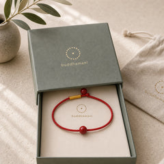 Natural Cinnabar Red Agate Blessing Red String Bracelet featuring Cinnabar, Red Agate, Red String