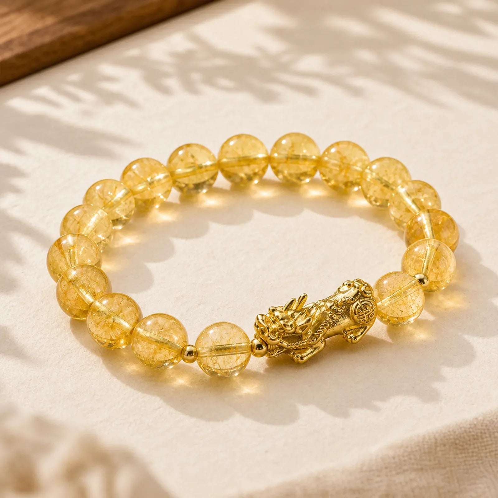 Natural Citrine PiXiu Prosperity Protection Bracelet featuring Citrine, Pixiu