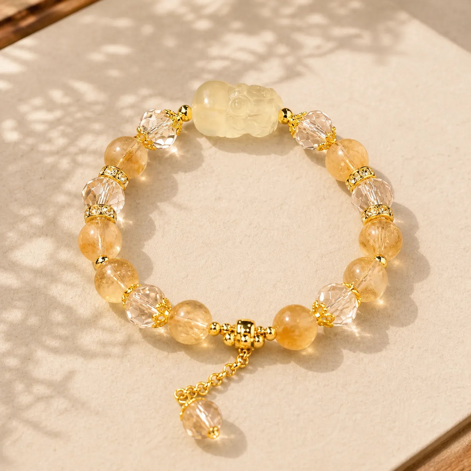 Natural Citrine Pixiu Prosperity Bracelet featuring Citrine, Pixiu