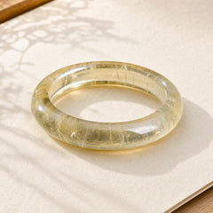 Natural Citrine Quartz Prosperity Cuff Bangle Bracelet featuring Citrine